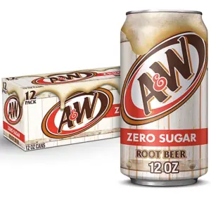 A&W - Diet Root Beer 12 oz Can 24pk Case