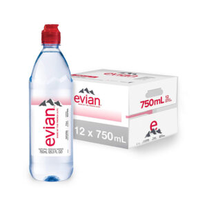 Evian - 750ml (25 oz) Still Sport Cap Plastic Bottle 12pk Case