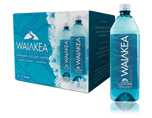 Waiakea - Hawaiian Volcanic Water 1 Liter (33.8 oz) Bottle 12pk Case